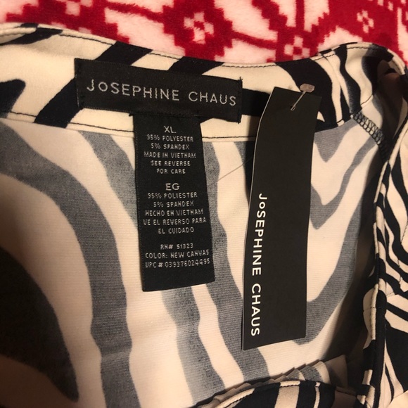 BNWT Josephine Chaus zebra print top Sz XL - Picture 3 of 3